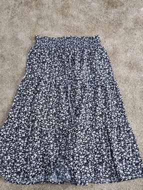 Floral Black and White Women's Skirt